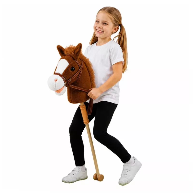 LEAN TOYS keppihevonen laukka- ja hirnumisäänillä, ruskea, 100 cm