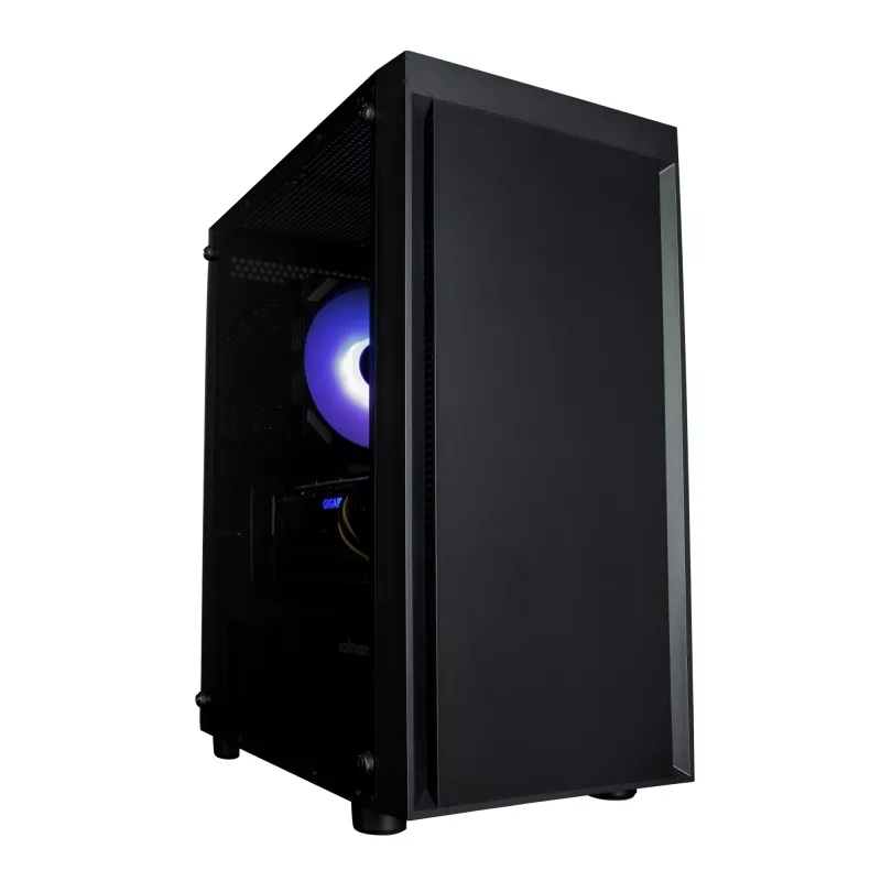 Zalman T3 PLUS mATX Mini-Tower PC-kotelo, musta, akryyli-ikkuna, 2 tuuletinta