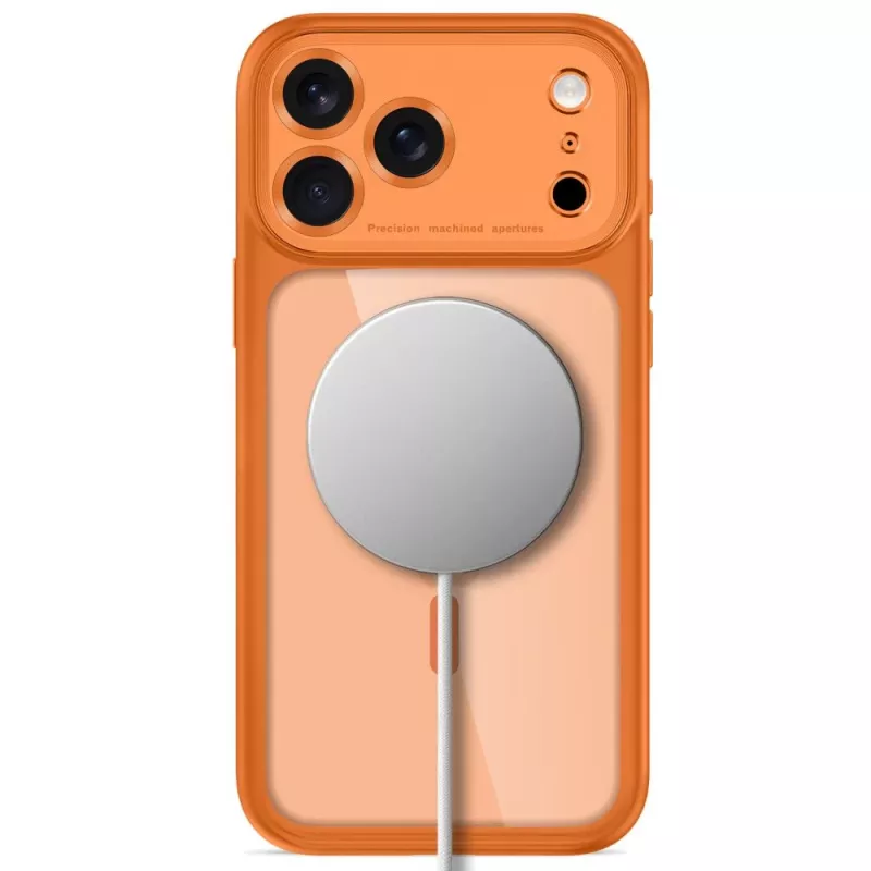 Tech-Protect MagPeak MagSafe CC kotelo iPhone 17 Pro Max / 18 Pro Max - Cosmic Orange/kirkas