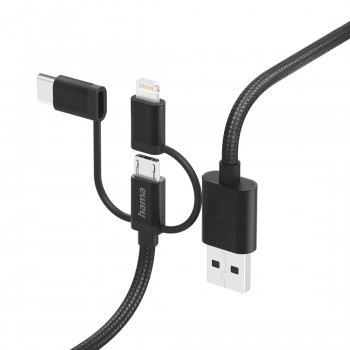 Hama 00201536, 1,5 m, USB A, USB C, USB 2.0, 480 Mbit/s, musta