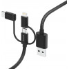 Hama 00201536, 1,5 m, USB A, USB C, USB 2.0, 480 Mbit/s, musta