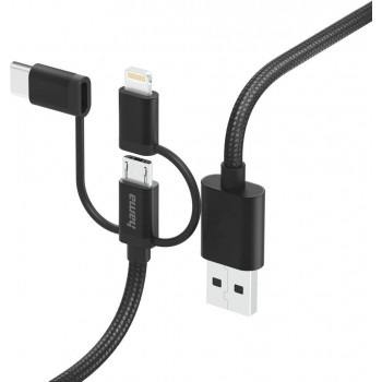 Hama 00201536, 1,5 m, USB A, USB C, USB 2.0, 480 Mbit/s, musta