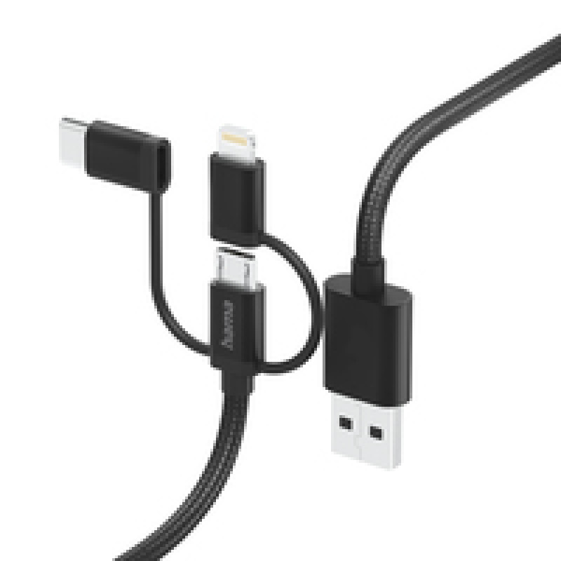 Hama 00201536, 1,5 m, USB A, USB C, USB 2.0, 480 Mbit/s, musta