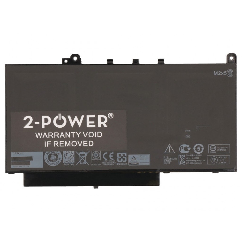 2-Power pääakku Dell Latitude E7270 E7470 - akku - 3 180 mAh (2P-451-BBSW)