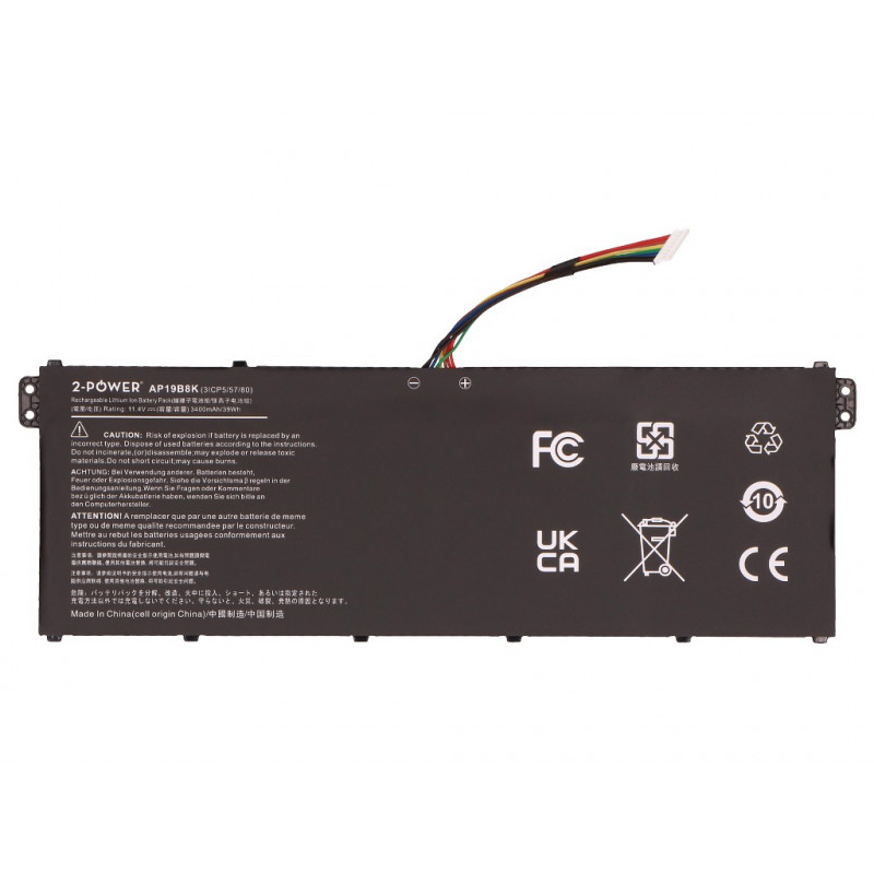 2-power pääakku - akku - 3 400 mAh (2P-AP19B8K)