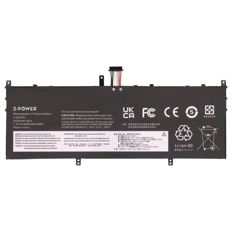 2-power Lenovo Yoga C640-13IML pääakku UUSI - akku - 49 Wh (2P-L19D4PD1)