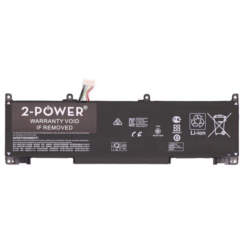 2-POWER pääakku 11,4 V 3950 mAh