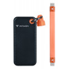 Verbatim 32418 Pocket SSD, 256 GB, USB Type-C, USB 3.2 Gen 2, 1000 MB/s, musta/oranssi