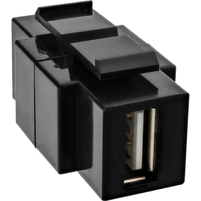 InLine USB 2.0 Snap-In -moduuli - USB A -liitin/ B -liitin - musta kotelo