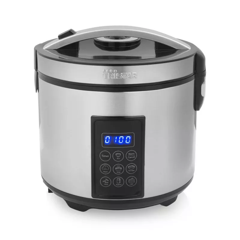Tristar digitaalinen riisinkeitin ja höyrykeitin | RK-6138 | 900 W | 2,2 L | 7 ohjelmaa | harmaa