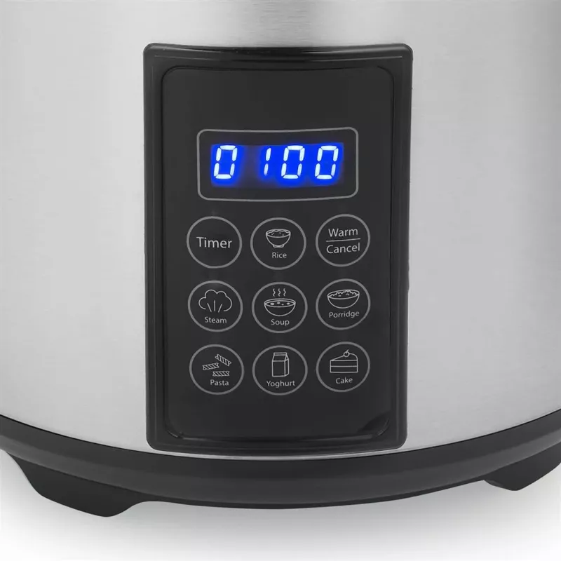 Tristar digitaalinen riisinkeitin ja höyrykeitin | RK-6138 | 900 W | 2,2 L | 7 ohjelmaa | harmaa