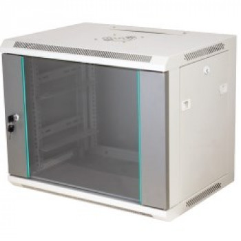 Q-LANTEC 19 15U seinäasennuskaappi 600x450, lasiovi, harmaa