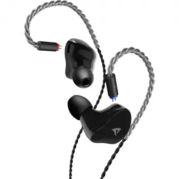 Sharkoon Stealthbite IEM In-Ear -pelikuulokemikrofoni irrotettavalla varsimikrofonilla, USB-C/USB-A/3,5 mm, musta