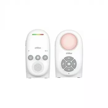 Chillax CB210 DECT-digitaali-audiovauvalaite kaksisuuntaisella puhelinyhteydellä, lämpötila-anturilla ja yövalolla, valkoinen