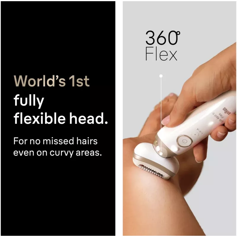 Braun Silk-épil 9 Flex SES9-011 3D epilaattori, märkä ja kuiva, valkoinen/kulta