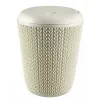 CURVER Knit 7L pyöreä kylpyhuoneen roskakori valkoinen