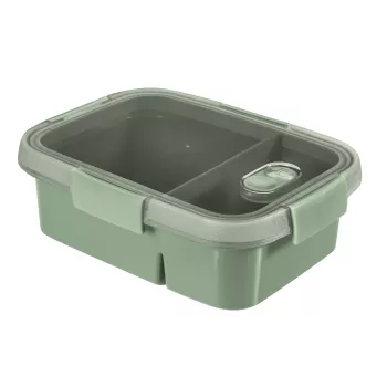 CURVER Smart Eco To Go Dual suorakaiteen muotoiset ruokarasiat 0,9L (0,6L + 0,3L) Soft Green