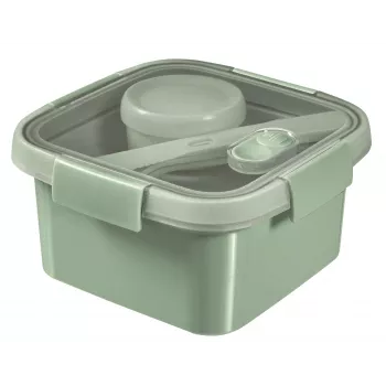 CURVER säilytyslaatikko Lunch Kit neliömäinen 1,1L Smart Eco To Go 16x16x9cm Soft Green