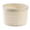 CURVER Jute pyöreä säilytyskori kannella, 2L, kermanvalkoinen, 17x13 cm