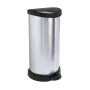 Curver Deco pyöreä poljinroskis 50L musta hopea metalliefekti