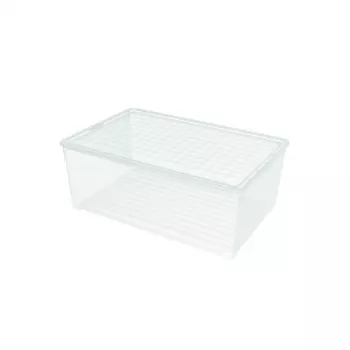 CURVER kansiollinen tekstiililaatikko 45L 59,6x39,4x23cm läpinäkyvä