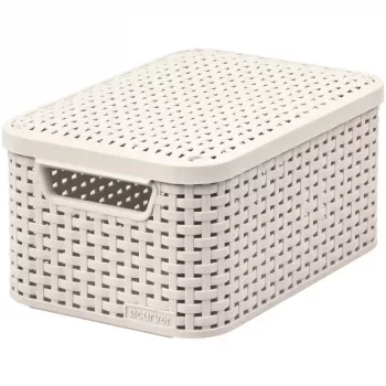 CURVER Style S kansiollinen säilytyslaatikko 29,1x19,8x14,2 cm creme