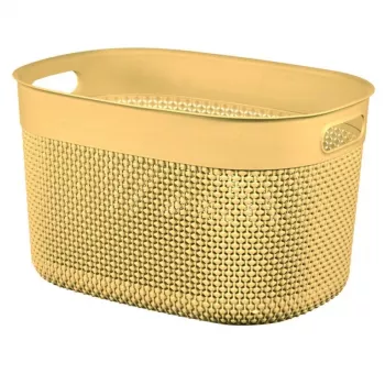 CURVER Filo L säilytyskori 18L keltainen 38x28x22cm punottu rottingefekti