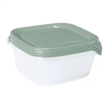 CURVER Fresh&Go neliönmuotoiset tuoreusrasiat sarja 3 x 0,8 L vihreä