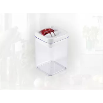 LEIFHEIT Fresh&Easy säilytysastia 800 ml, ilmatiivis, pinottava, BPA-vapaa, läpinäkyvä valko/vihreällä kannella