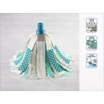 LEIFHEIT 3in1 Power Mop Clean Twist Spin -tekniikalla, teleskoottivarsi, 20L ämpäri, mikrokuitupää, turkoosi/valkoinen