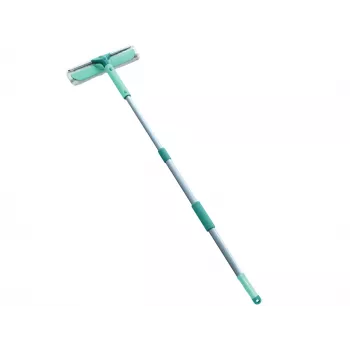 LEIFHEIT Classic ikkunakuivain teleskooppivarrella 100–155 cm, 33 cm kuivain, raidaton, vihreä/valkoinen