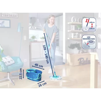 LEIFHEIT lattianpuhdistussarja Rotations-Disc-Mop Ergo Power Cleaner 1L kanssa