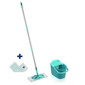 Leifheit Clean Twist M Ergo lattianpuhdistussarja Micro Duo -moppipäällä, 33 cm, vihreä/valkoinen