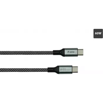 GoodConnections magneettinen USB 2.0 -spiraalikaapeli 60W USB-C USB-C, musta/valkoinen, 1m 2060-MT010SW