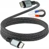 GoodConnections magneettinen USB 2.0 -spiraalikaapeli 60W USB-C USB-C, musta/valkoinen, 1m 2060-MT010SW