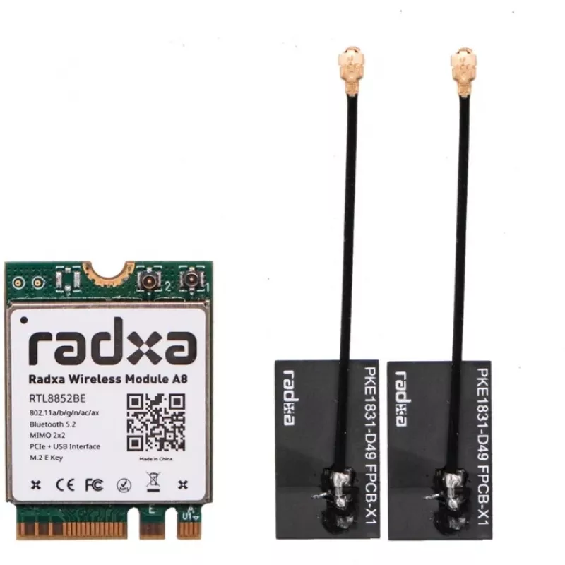 Radxa Wireless Module A8, M.2 Wi-Fi 6 ja Bluetooth 5.2 (RA007-A8)