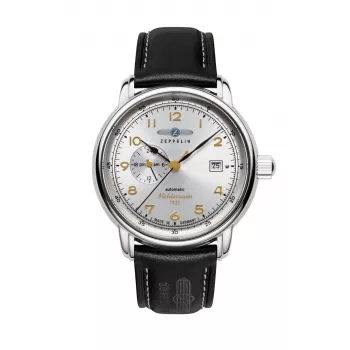 Zeppelin Mediterranee 96681 automaattinen miesten kello, 40 mm, sininen kellotaulu, sininen nahkaranneke
