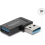 Delock USB 10 Gbps Type-A uros naaras -adapteri, vasemmalle taivutettu