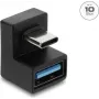 Delock USB 3.2 Gen 2 Type-C uros USB-A naaras -adapteri, U-muoto, 10 Gbps, musta