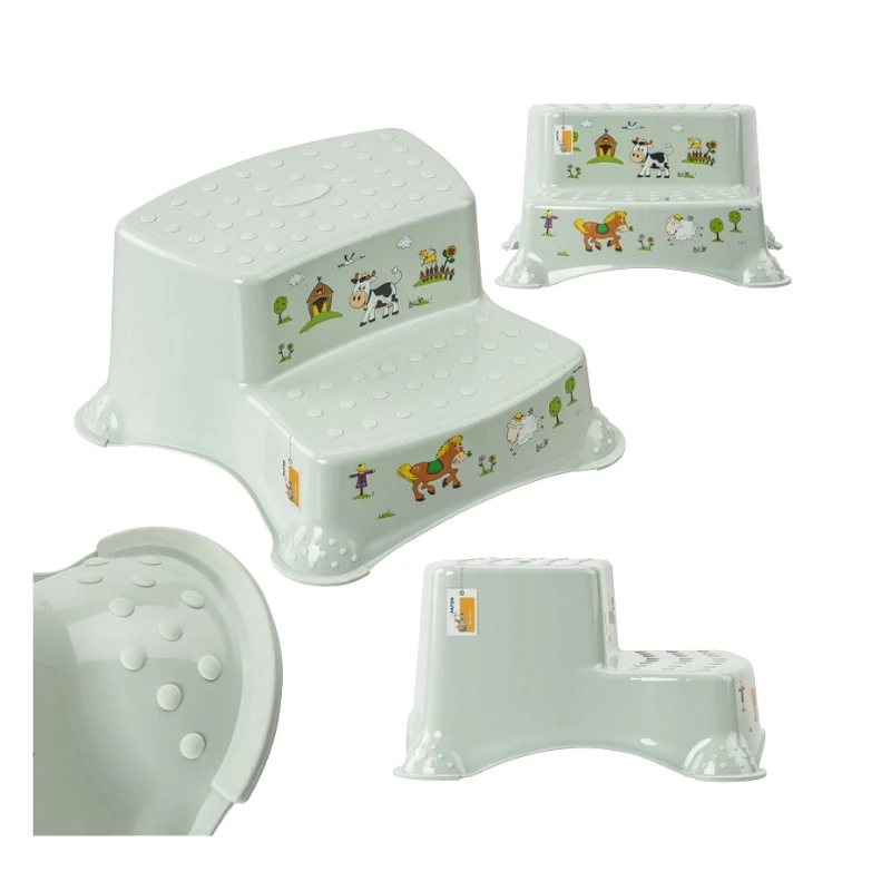 KEEEPER kaksiportainen penkki Igor Funny Farm 40x37x21 cm Soft Green