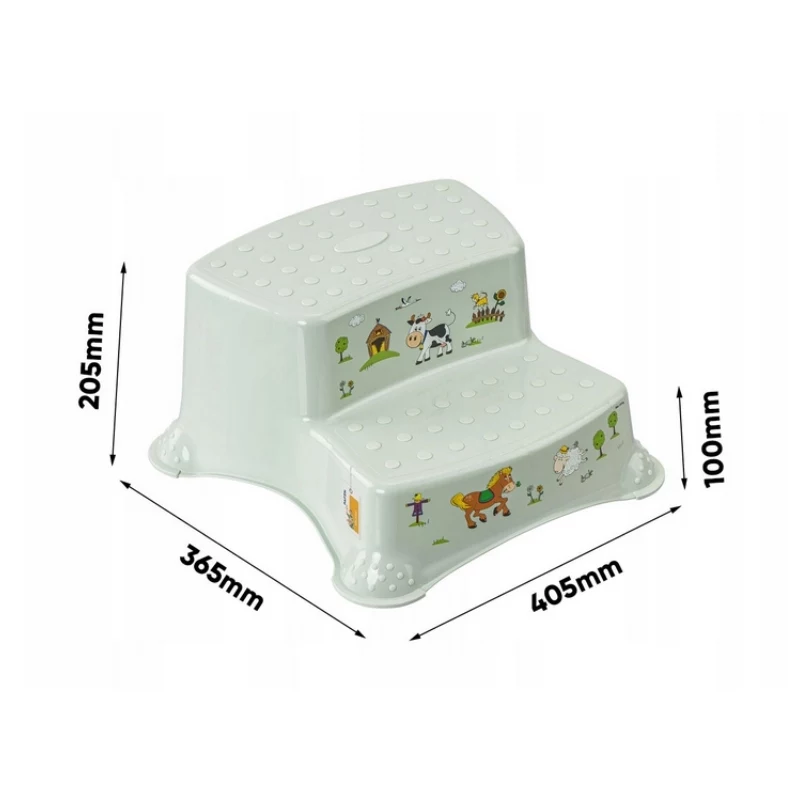KEEEPER kaksiportainen penkki Igor Funny Farm 40x37x21 cm Soft Green