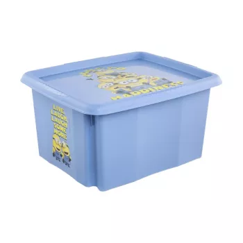 keeeper laatikko kannella 24L Karolina ”Minions Happiness” 42,5x35,5x22,5cm vaaleansininen