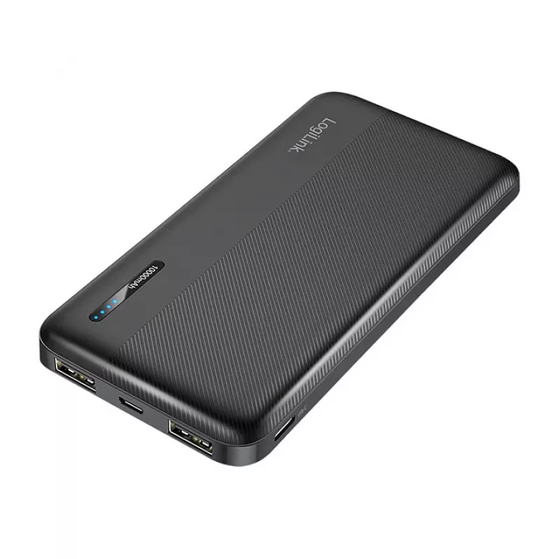 LogiLink PA0338RF 10000 mAh varavirtalähde USB-C PD ja Quick Charge 3.0, musta