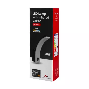 MACLEAN MCE512B LED-lamppu liiketunnistimella, 20W, 2000 lm, IP65