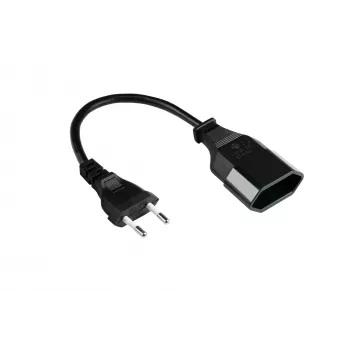 Kabelmeister Euro-jatkojohto CEE 7/16 pistoke naarasliittimeen, 0,2 m, musta, 0,75 mm², H03VVH2-F