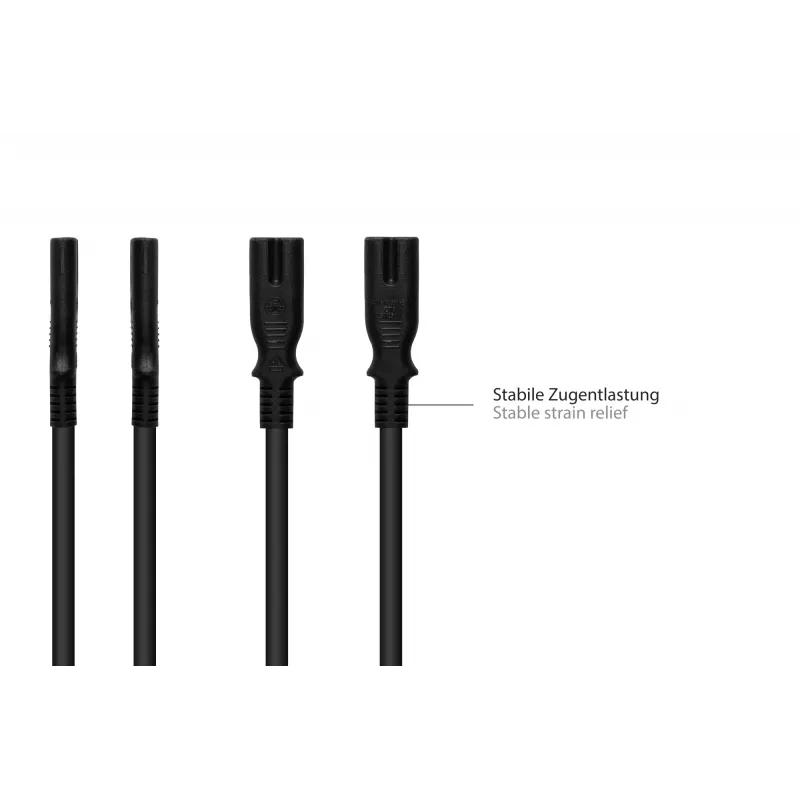 Kabelmeister Euro-verkkojohto Type-C IEC C7, 0,75 m, musta