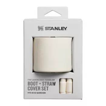 STANLEY The Quencher Boot + Strohhalm-Topper-sarja, suojaava silikonitarvike 1,18L Tumblerille, Light Cream