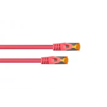 Kabelmeister Cat.7 S/FTP -verkkokaapeli, RJ45, TPE halogeeniton, magenta, 1 m