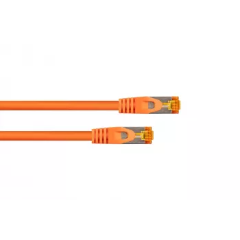 Kabelmeister Cat.7 S/FTP -verkkokaapeli, RJ45, TPE, halogeeniton, oranssi, 2 m