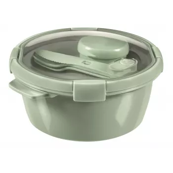 CURVER säilytysrasia Lunch Kit pyöreä 1,6L Smart Eco To Go Ø22x10cm soft green